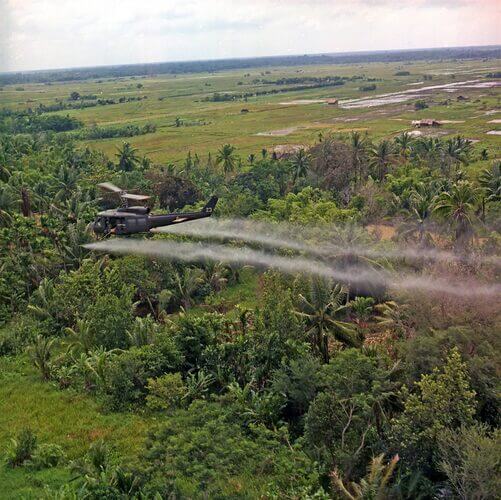 US helicopter spraying chemical defoliants